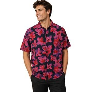 Open edit sz M bright colorful floral lightweight button up beach summer casual